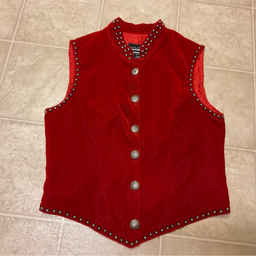 Silver River Red Velvet Vest